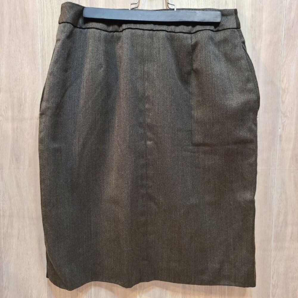 Linda Allard Ellen Tracy Wool Pencil Skirt Women Petite 4 4P Green Office Career